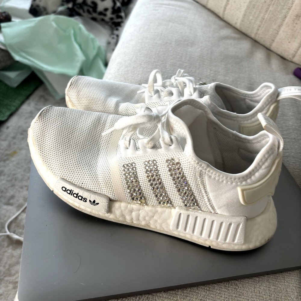 Swarovski crystal adidas NMD 7 white